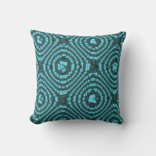Modern Blue Weave Zig Zag Pattern Pillow