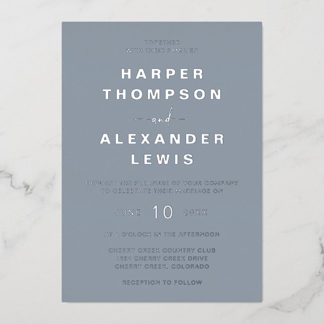 Modern Blue Wedding (Front)