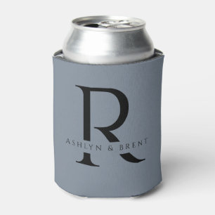 Modern Blue Wedding Can Cooler/Coozie Can Cooler