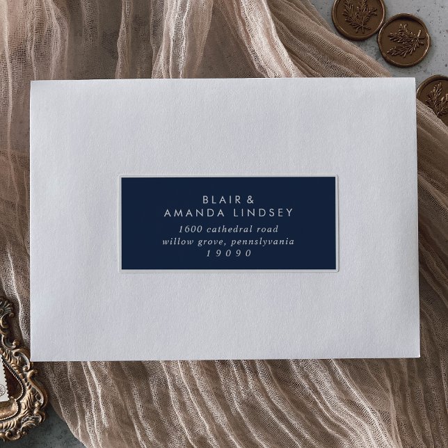 Modern Blue Wedding Guest Address Labels (Creator Uploaded)