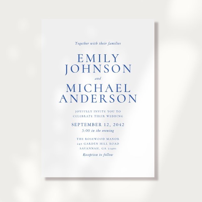 Modern Blue Wedding Invitation (Creator Uploaded)