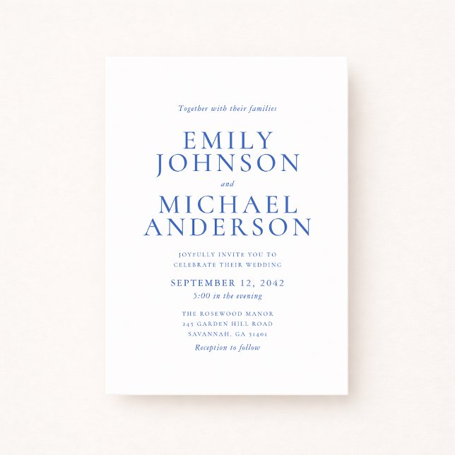 Modern Blue Wedding Invitation (Creator Uploaded)