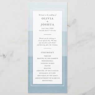 Modern Blue Wedding Programme