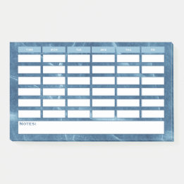 Modern Blue Weekly Schedule School Timetable Post-it Notes