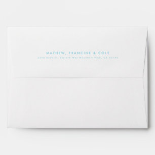 modern blue white boy baby birth announcement envelope