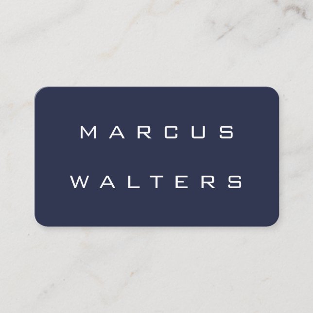 Modern Blue White Business Card (Front)