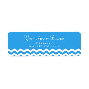 Modern blue, white chevron zigzag design custom