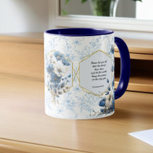 Modern Blue White Floral Bible Verse
