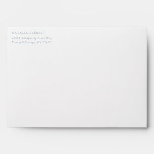 Modern Blue & White French Roses Wedding Envelope