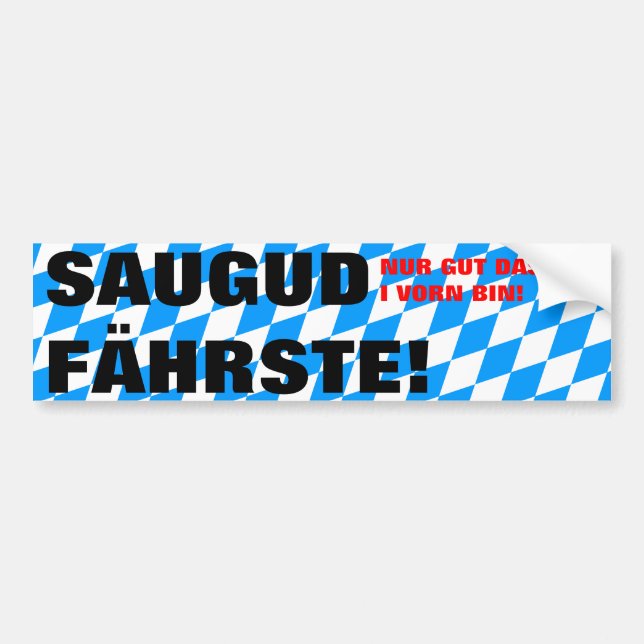Modern Blue White Fresh Bavaria Pattern Bumper Sticker (Front)