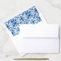 Modern Blue White Mediterranean Watercolor Pattern