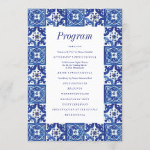 Modern Blue White Mediterranean Wedding