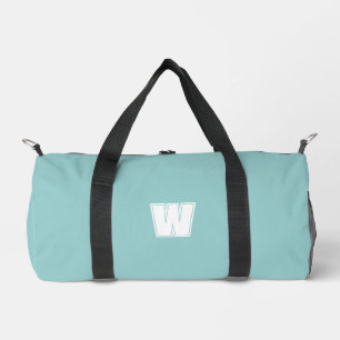 Modern blue & white monogram initial  duffle bag