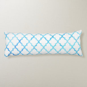 Modern blue white watercolor quatrefoil pattern bo body cushion