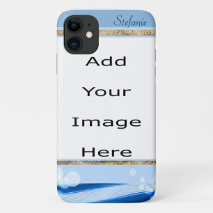 Modern Blue with Misty Circles iPhone 11 Case