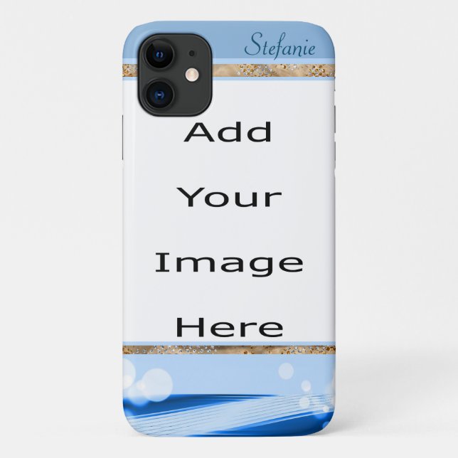 Modern Blue with Misty Circles Case-Mate iPhone Case (Back)