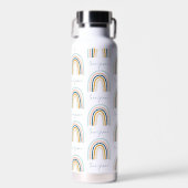 Modern blue yellow elegant rainbow gift water bott water bottle (Front)