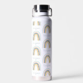 Modern blue yellow elegant rainbow gift water bott water bottle (Back)