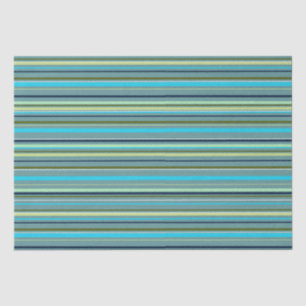 Modern Blue Yellow Green Stripes Elegant Tissue Paper