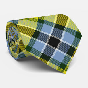 Modern Blue & Yellow Tartan Plaid Pattern Tie