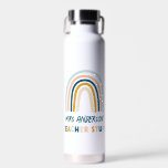 Modern blue yellow teacher elegant rainbow gift wa water bottle<br><div class="desc">Modern blue yellow teacher elegant rainbow gift</div>