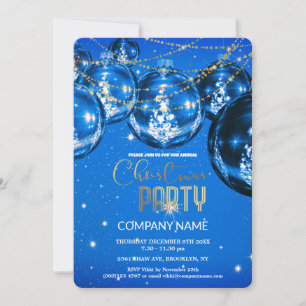  Modern  BlueCorporate Christmas Vintage Decoratio Invitation