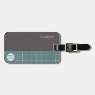 Modern Blueprint Geometric Grid Lugagge Tag LT01