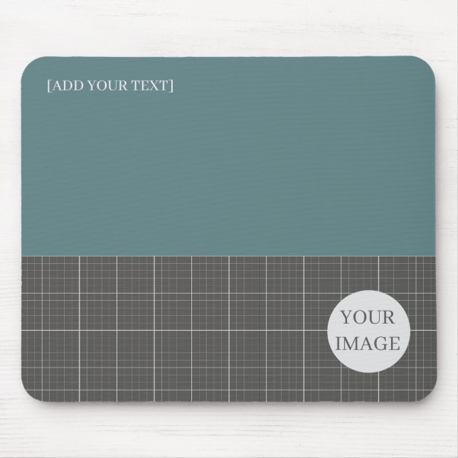 Modern Blueprint Geometric Grid Mousepad MP02 (Front)