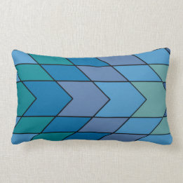 Modern Blues, and purple chevron pattern Lumbar Cushion