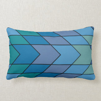 Modern Blues, and purple chevron pattern Lumbar Cushion