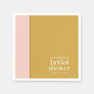 Modern Blush and Mustard Geometric Bridal Shower Napkin