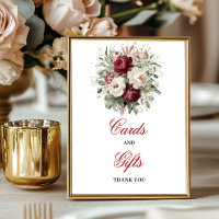 Modern Blush Burgundy Tabletop Cards and Gifts