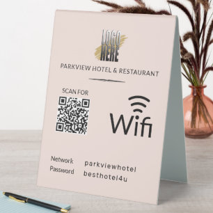 Modern Blush Business Wifi QR Code Logo