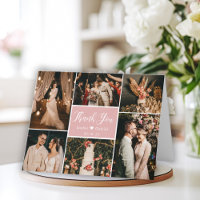 Modern Blush Calligraphy 6 Photo Collage Wedding