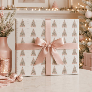 Modern Blush Christmas Tree – Personalised Holiday Wrapping Paper