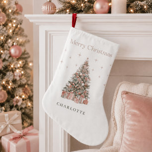 Modern Blush Christmas Tree Personalised Stocking
