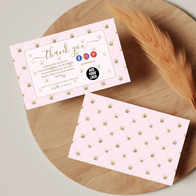 Modern Blush Crown Design Thank You Card (Creator Uploaded)