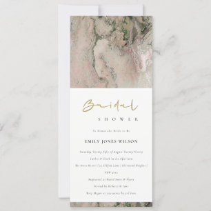 MODERN BLUSH DUSKY ROSE GOLD AGATE BRIDAL SHOWER INVITATION