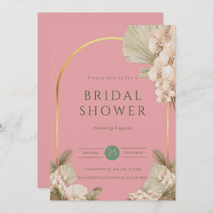 Modern Blush Dusty Pink Bridal Shower Invitation