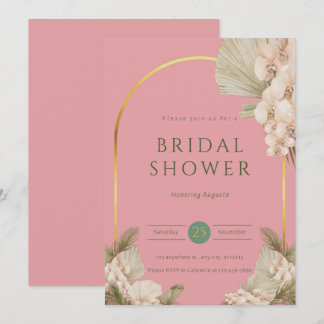 Modern Blush Dusty Pink Bridal Shower  Invitation