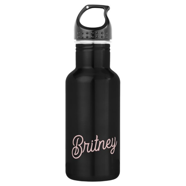 Modern Blush Dusty Pink Monogram and Name  532 Ml Water Bottle (Front)