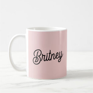 Modern Blush Dusty Pink Monogram and Name  Coffee Mug