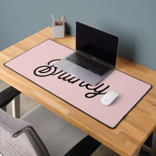 Modern Blush Dusty Pink Monogram and Name  Desk Mat
