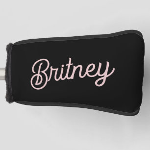 Modern Blush Dusty Pink Monogram and Name Golf Head Cover