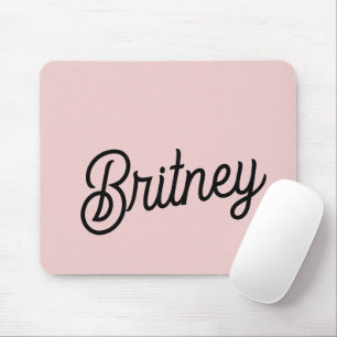 Modern Blush Dusty Pink Monogram and Name Mouse Mat