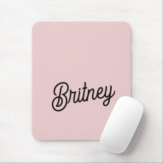 Modern Blush Dusty Pink Monogram and Name  Mouse Mat