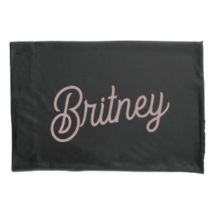Modern Blush Dusty Pink Monogram and Name Pillowcase