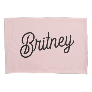 Modern Blush Dusty Pink Monogram and Name  Pillowcase