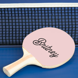 Modern Blush Dusty Pink Monogram and Name  Ping Pong Paddle
