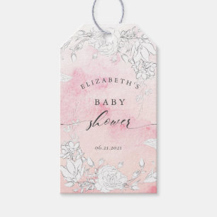 modern blush floral baby shower gift tags